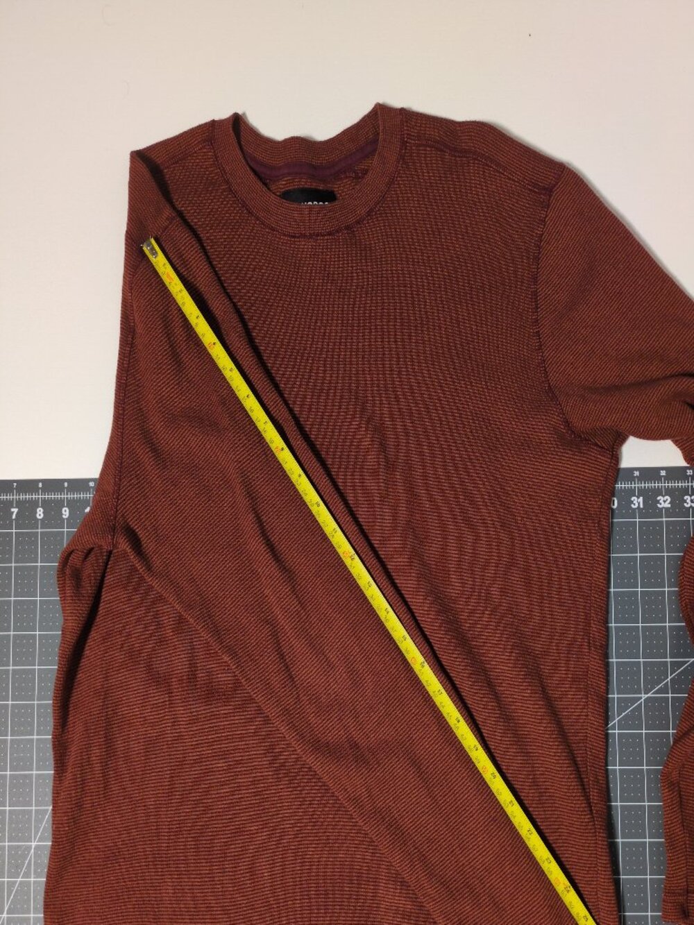 Bonobos Mens Large Cotton Long Sleeve Shirt Sweater Waffle Knit Orange Copper - Picture 8 of 8
